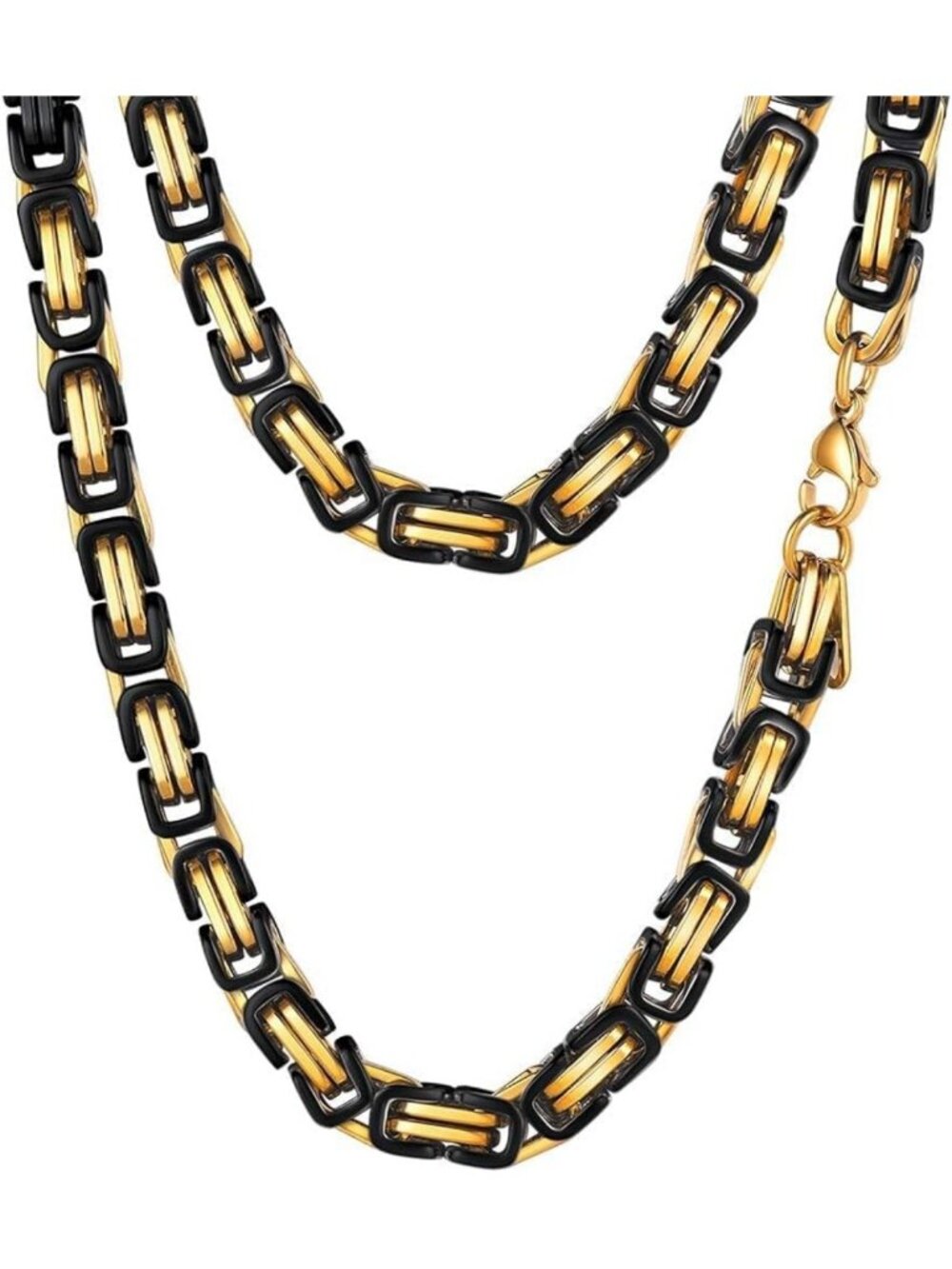Stainless Steel Byzantine Chain Necklace for Men - Stylish Jewelry Accessory